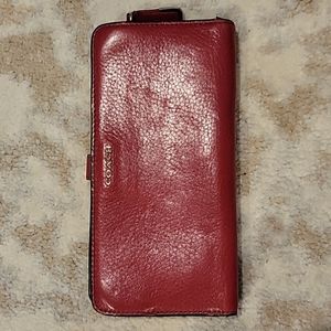 Large Coach wallet, red color